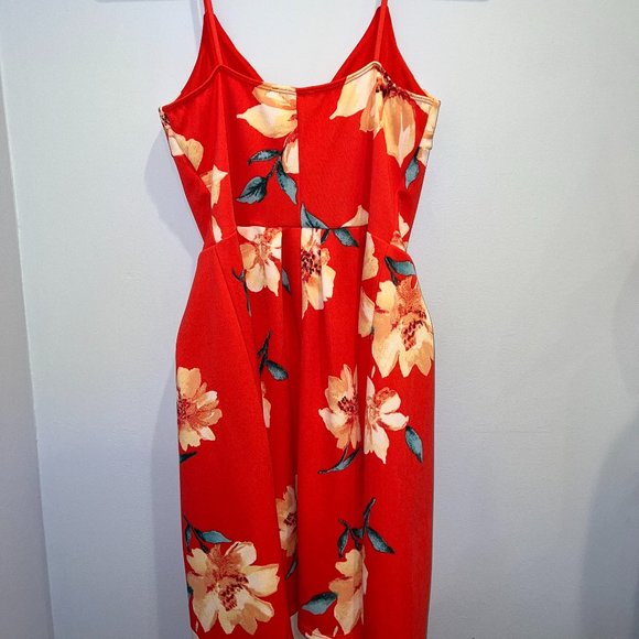 Red Floral Dress - Picture 2 of 4